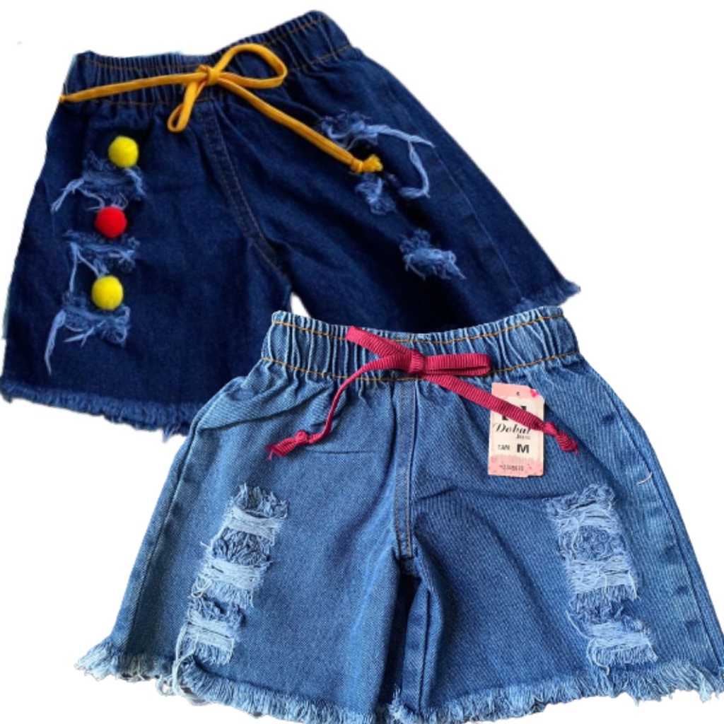 Kit 2 Short Infantil Jeans Feminina Menina Shorts Moda Blogueirinha 1 a 5 anos