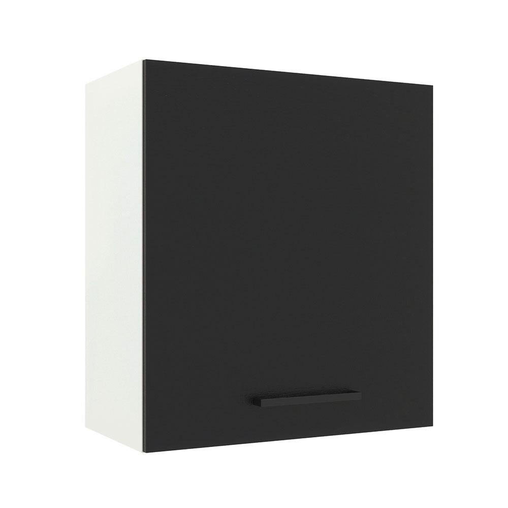 Armário de Cozinha Aéreo 60 cm 1 Porta Branco/Preto Agata Madesa