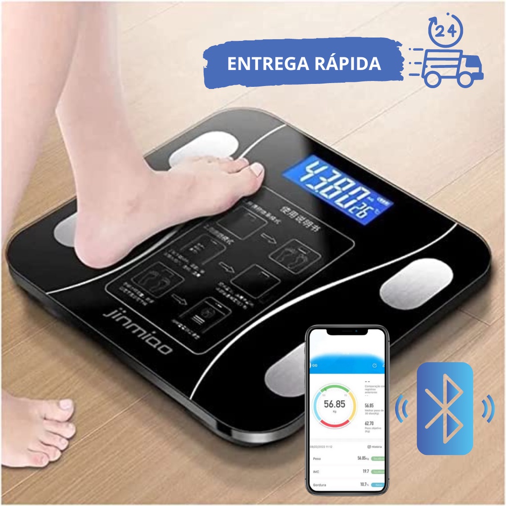 Balança Digital Corporal Bioimpedância Com Bluetooth - Escorrega o Preço