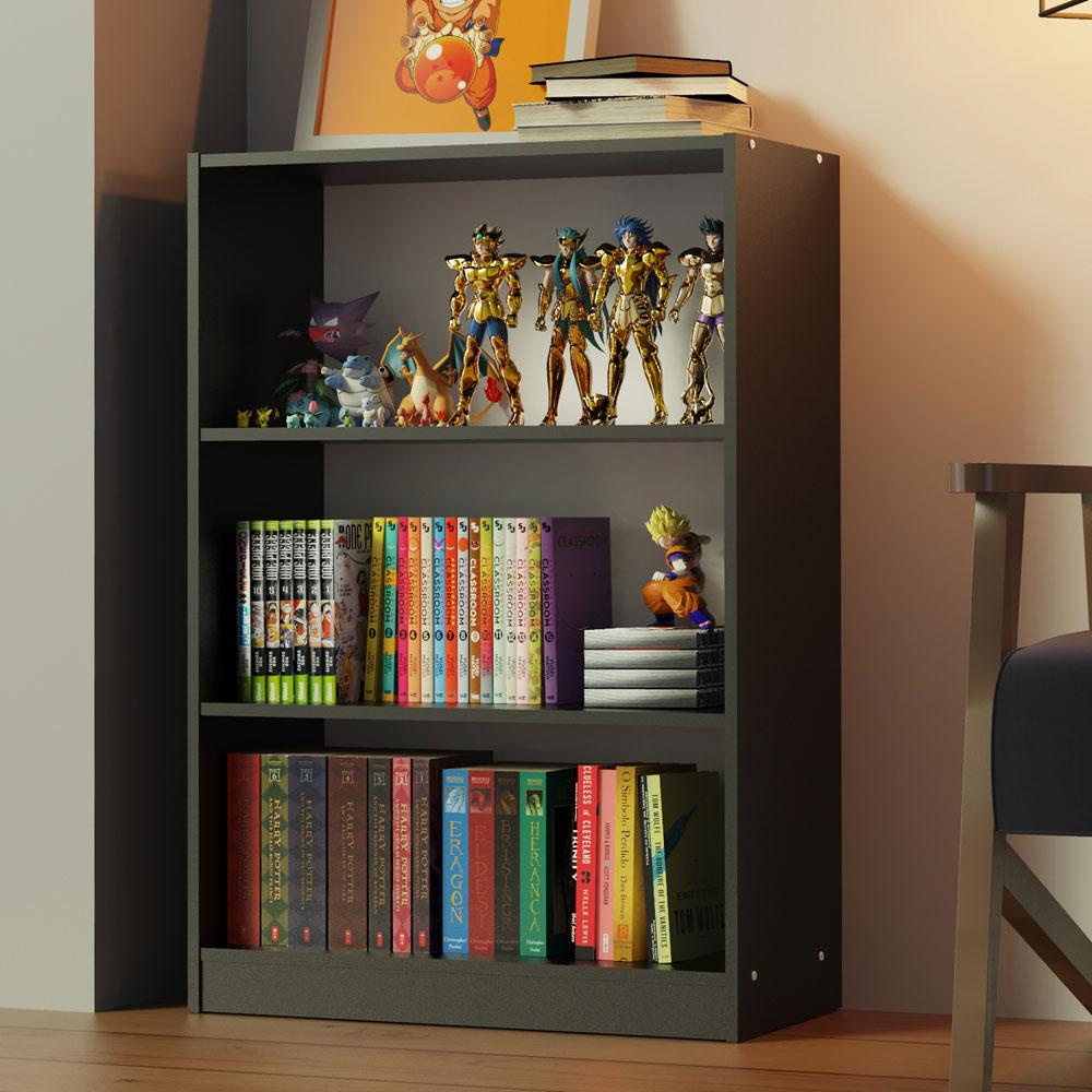 Estante Livreiro Madesa 6907 com 3 Nichos - Preto - Home & Living