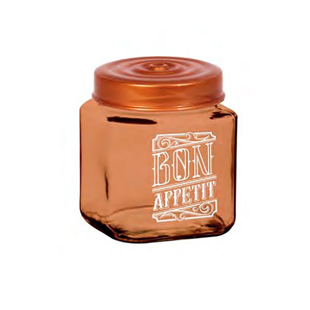 Pote De Vidro Para Mantimento 1 Litro Rose Gold Casambiente