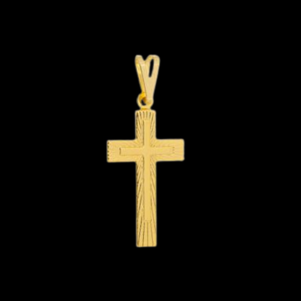 Combo Corrente Veneziana + Pingente Cruz 17  Banhado a Ouro 18k