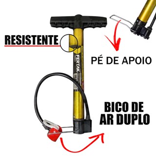 Bomba De Ar Vertical De Mão P/encher Pneu De Bicicleta 30 Cm
