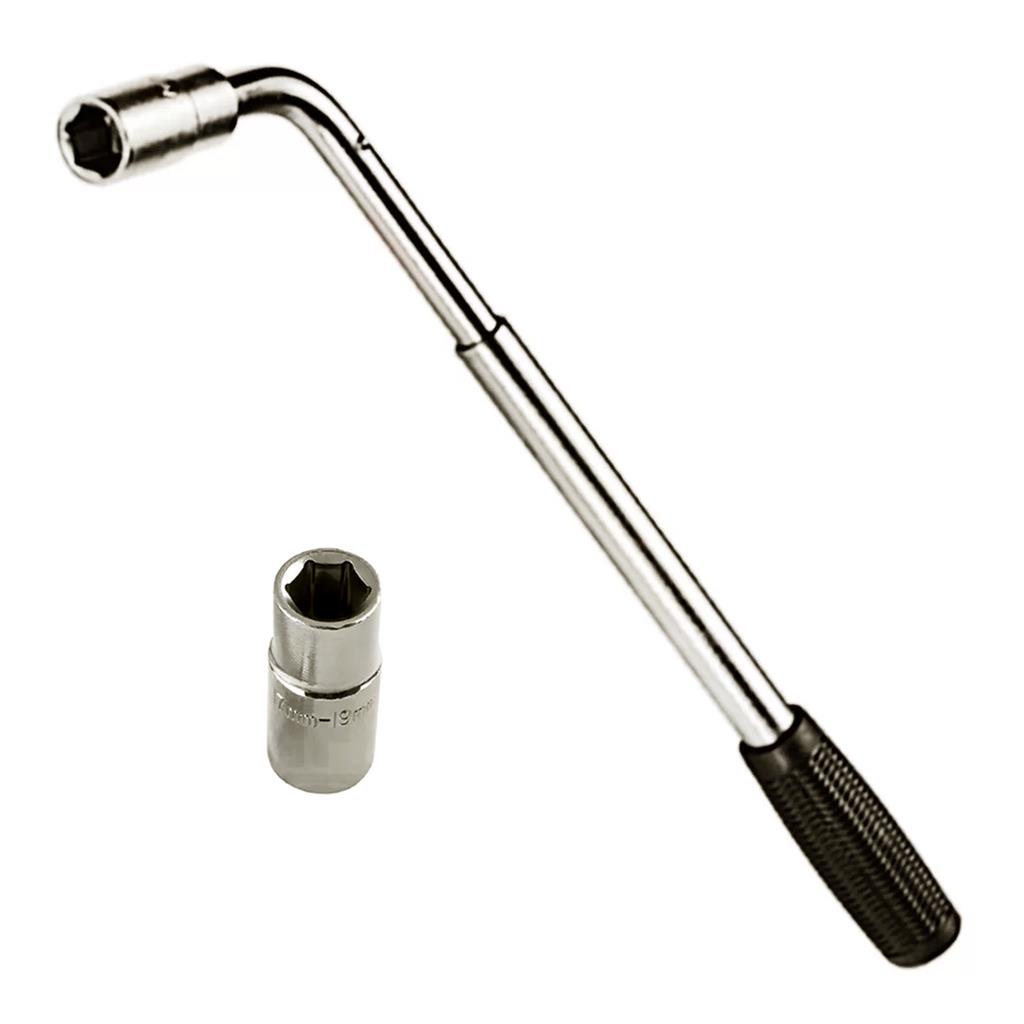 Chave De Roda Universal Cabo Telescópio De 38 a 50cm Soquete 1/2" 17 e 19 - 21 e 23mm