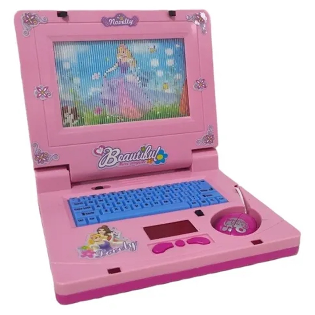 Laptop Infantil Princesas Imagem Toca Musica Rosa Brinquedo Notebook ...