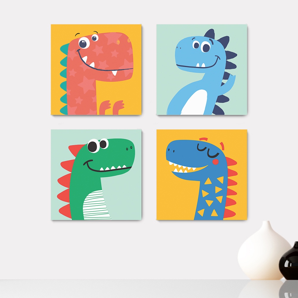 Kit 4 Quadros Decorativos Dino Dinossauros Astronauta Infantil Bebe Baby Quarto Menino Menina Placas - 0062ktpl4 em Oferta na Shopee