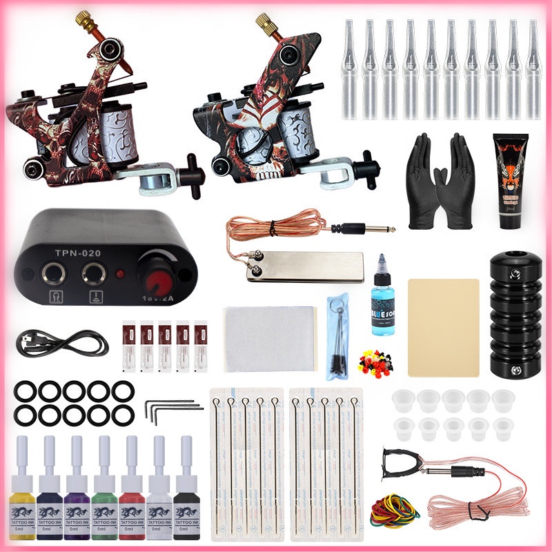 kit tatuagem iniciante completo profissional maquina máquina de fazer ...