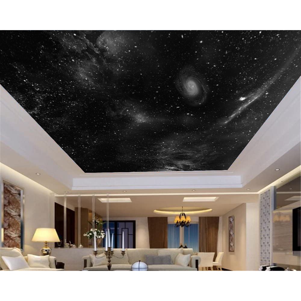 Papel de Parede de Teto - Adesivo Decorativo Para Teto - Painel Fotográfico Espaço Universo Paisagem Céu Galaxia ROF - 051