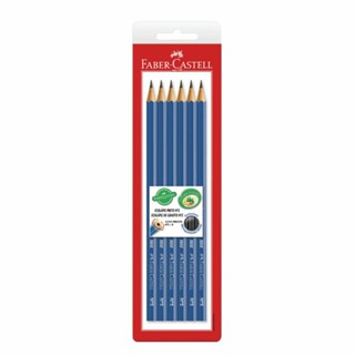 Lápis Grafite EcoLápis Max Azul 1210 Sextavado Nº2 6 Un - Faber-Castell