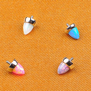 BR-P039 Nut shape piercing Jóias De Titânio Grau Implant Perfuração Corporal ASTM F136 Opala Pedra