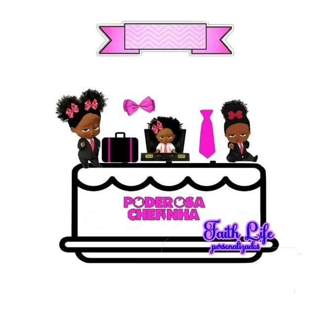 Topo de Bolo Poderosa Chefinha Negra - Comprar com Melhor Preço em Padaria