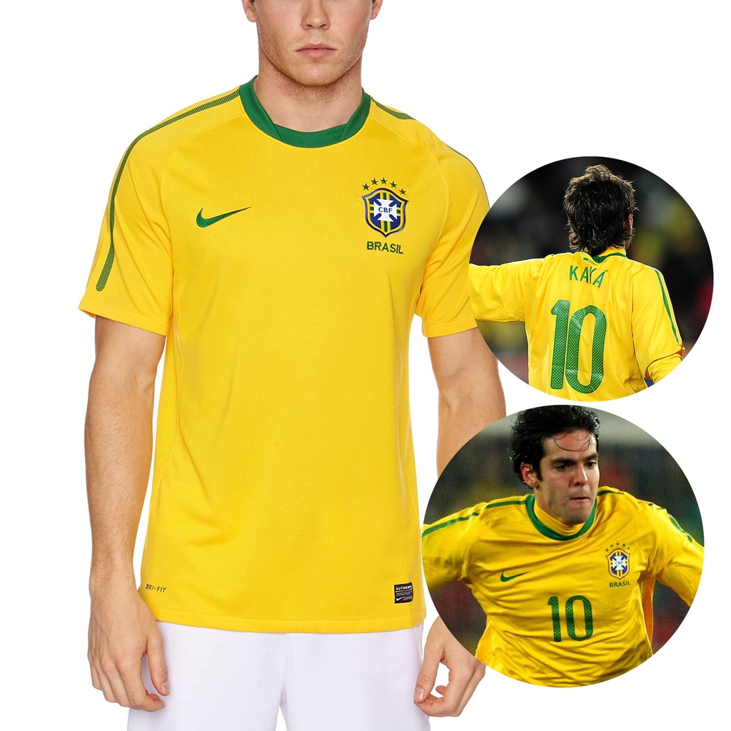 2010 Retro Camisa do Brasil I Camisa de Futebol Camisa Personalizada Nome  Numero - Escorrega o Preço