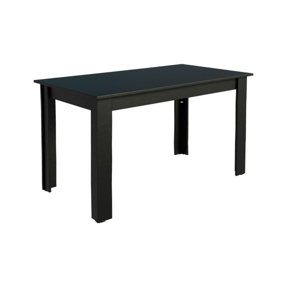 Mesa Madesa Retangular Tampo de Madeira 5231 - Preto - Home & Living