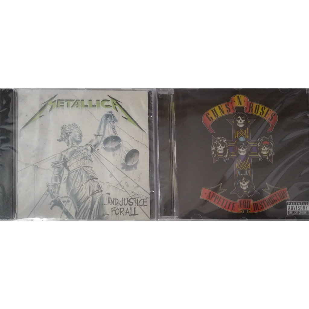 Kit 2 Cds Guns an Roses Appetite for destruction, Metallica ..And Justice for All