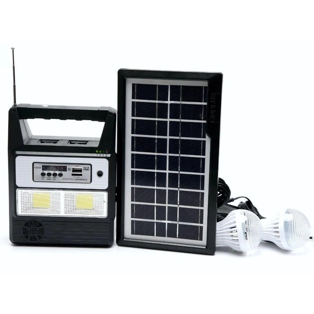 Kit Bateria Portátil Painel Solar Lâmpada Led Rádio Mp3 Bluetooth — imagem 2 de 2