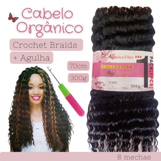 Cabelo Orgânico Para Crochet Braid 300g + Agulha
