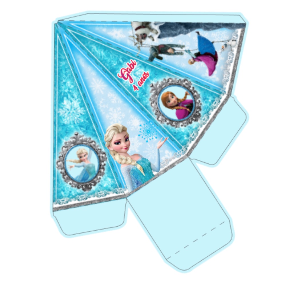10 Caixas Piramide Personalizada - Tema Frozen- Lembrancinha Infantil - Arte Impressa
