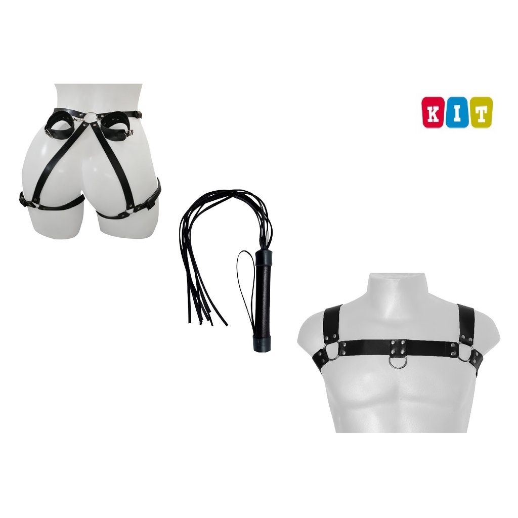 Kit Harness Harness Com Algemas Harness Masculino Chicote Shopee Brasil