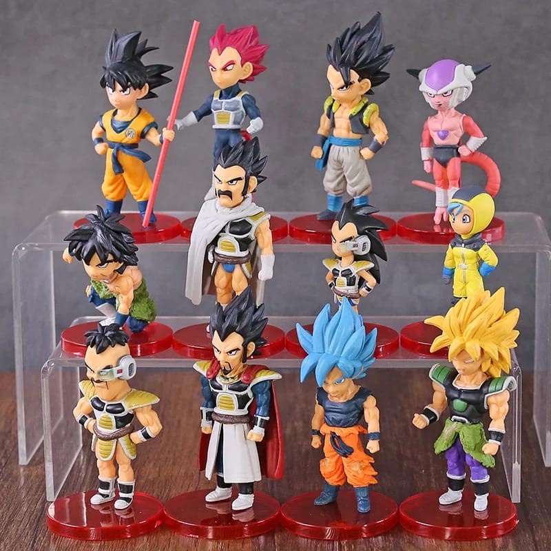 Boneco Dragon Ball Z Super Brinquedo Miniatura Goku Vegeta Broly Blue Freeza Raditz Nappa Gogeta