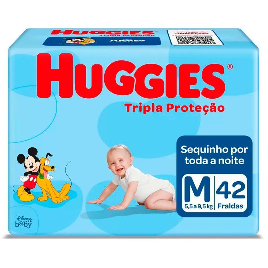 Fralda Huggies Tripla Proteção Mega M 42 Tiras