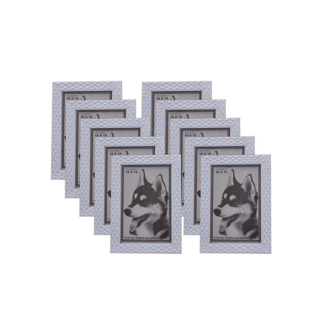KIT 10 PORTA RETRATO 10X15 BRANCO PVC ALTO RELEVO em Oferta na Shopee