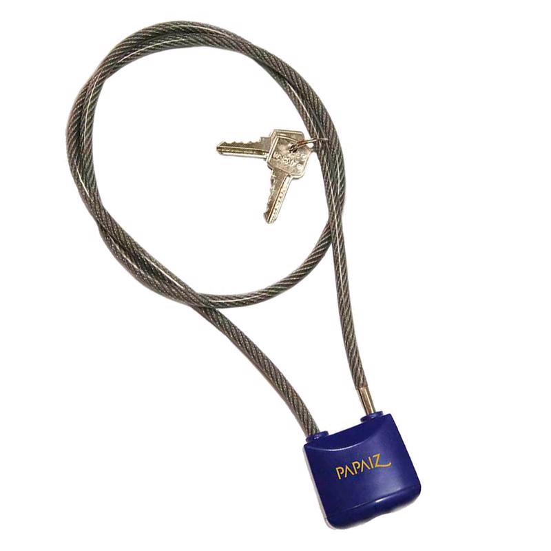 Cadeado com Cabo de Aço 30/800mm Azul 011303SMZ PAPAIZ