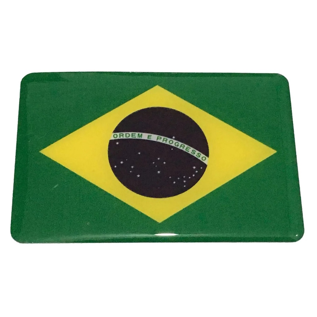 Adesivo Resinado Da Bandeira Do Brasil 9x6 Cm para Carro Notebook e Etc