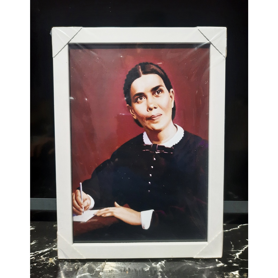 quadro adventista Ellen G. White 45x33cm moldura branca Shopee Brasil