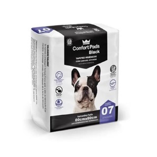 Tapete Higiênico Confort Pads Black 80x60cm 7unid para cães