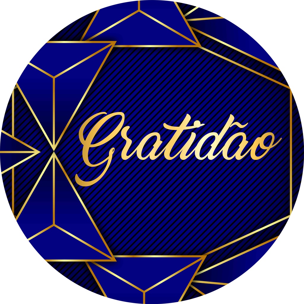 Painel Redondo em Tecido Sublimado Abstrato Azul Gratidão em Oferta na Shopee