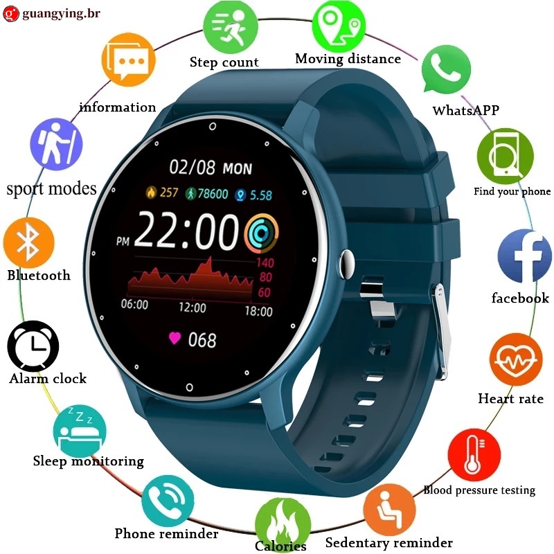 2022 LIGE Smartwatch Relógio Inteligente Masculino Impermeável ...