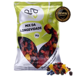 Mix da Longevidade BlueBerry Cranberry GojiBerry GoldenBerry Morango Glaceado Mirtilo 1Kg