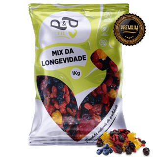Mix da Longevidade BlueBerry Cranberry GojiBerry GoldenBerry Morango Glaceado 1Kg