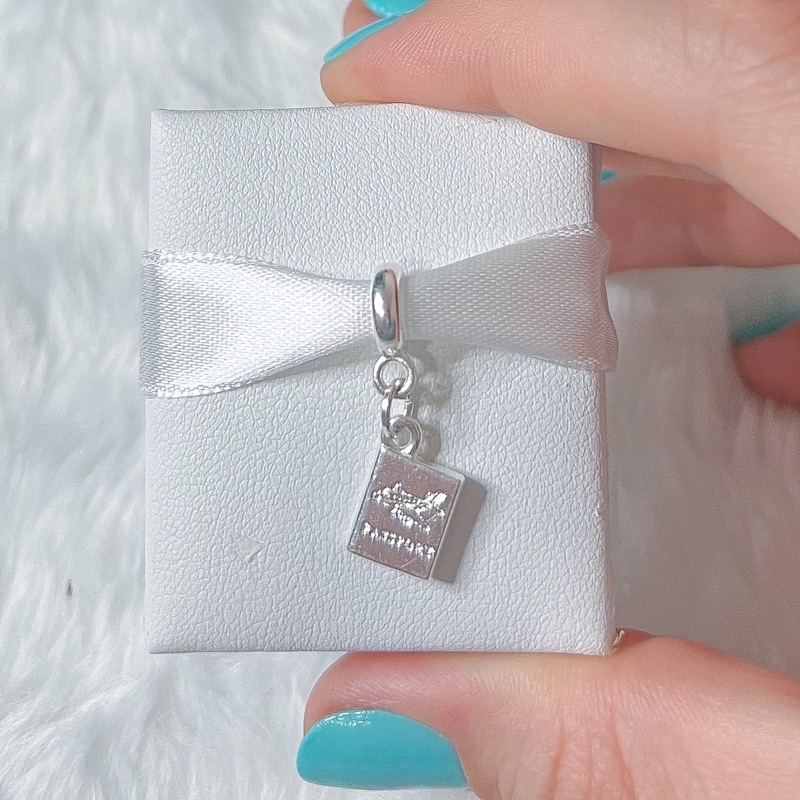 Berloque Passaporte Viagem Banhado a prata 925