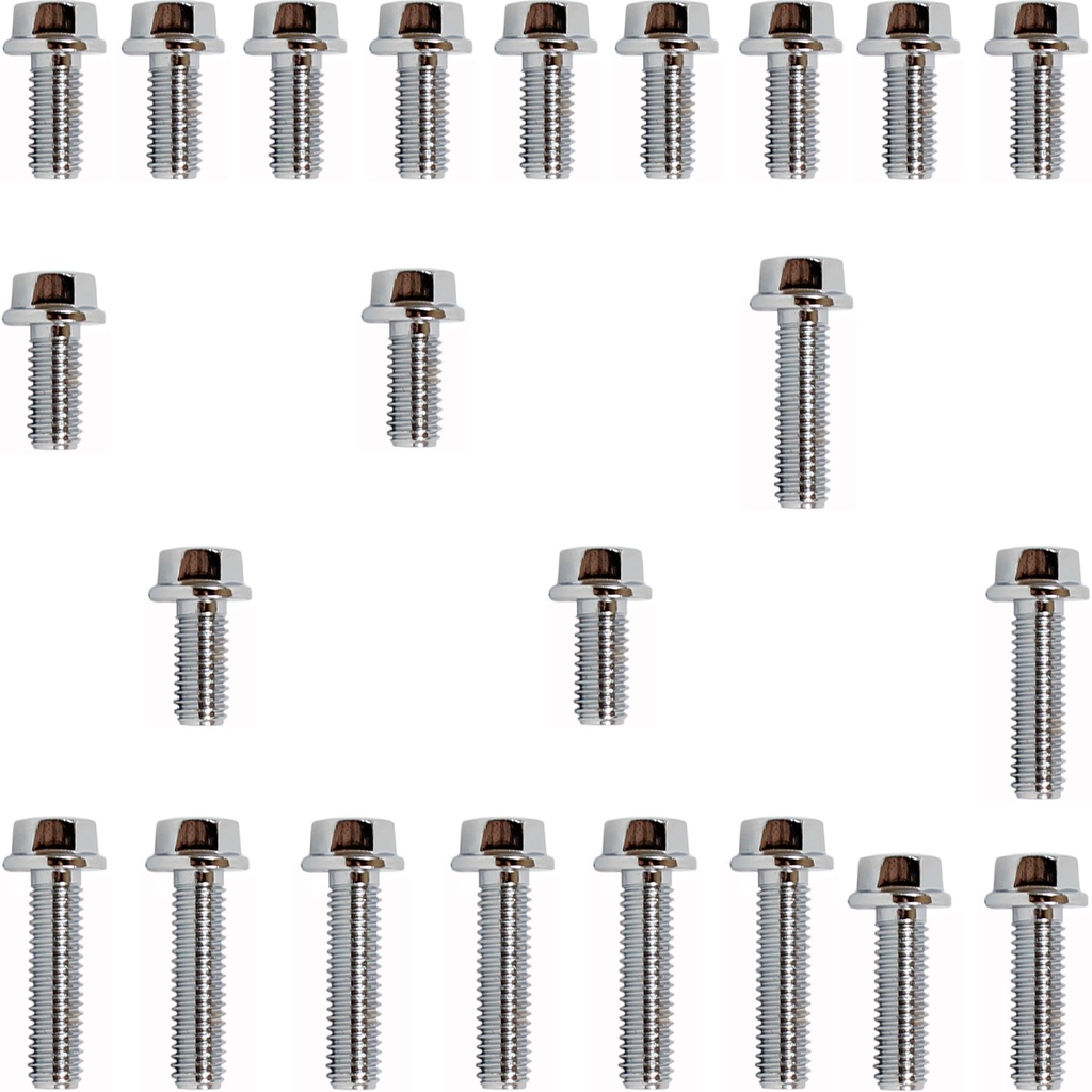 Kit parafusos cromados tampa motor lateral esquerda+direita Biz125 2006 KS/ES/EX/+ em diante Honda