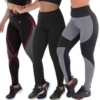 Kit 3 Leggings Diversas Suplex Academia