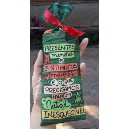 Saquinho De Tecido Porta Chocolate De Natal / Porta Bis de Natal / Lembrança de Natal / Lembrancinha de Natal