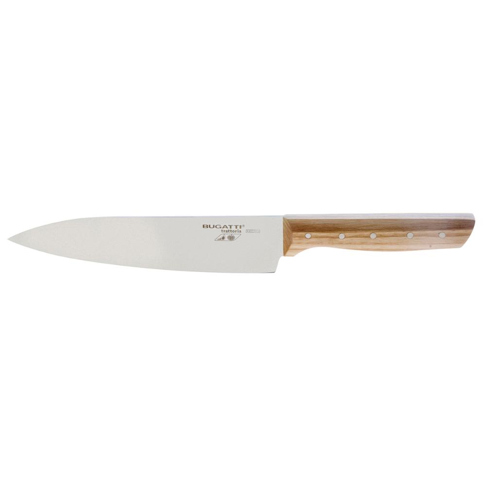 Faca Chef Multiuso Carne Aves Profissional Churrasco Cozinha Corte Cabo de Madeira Trattoria Bugatti