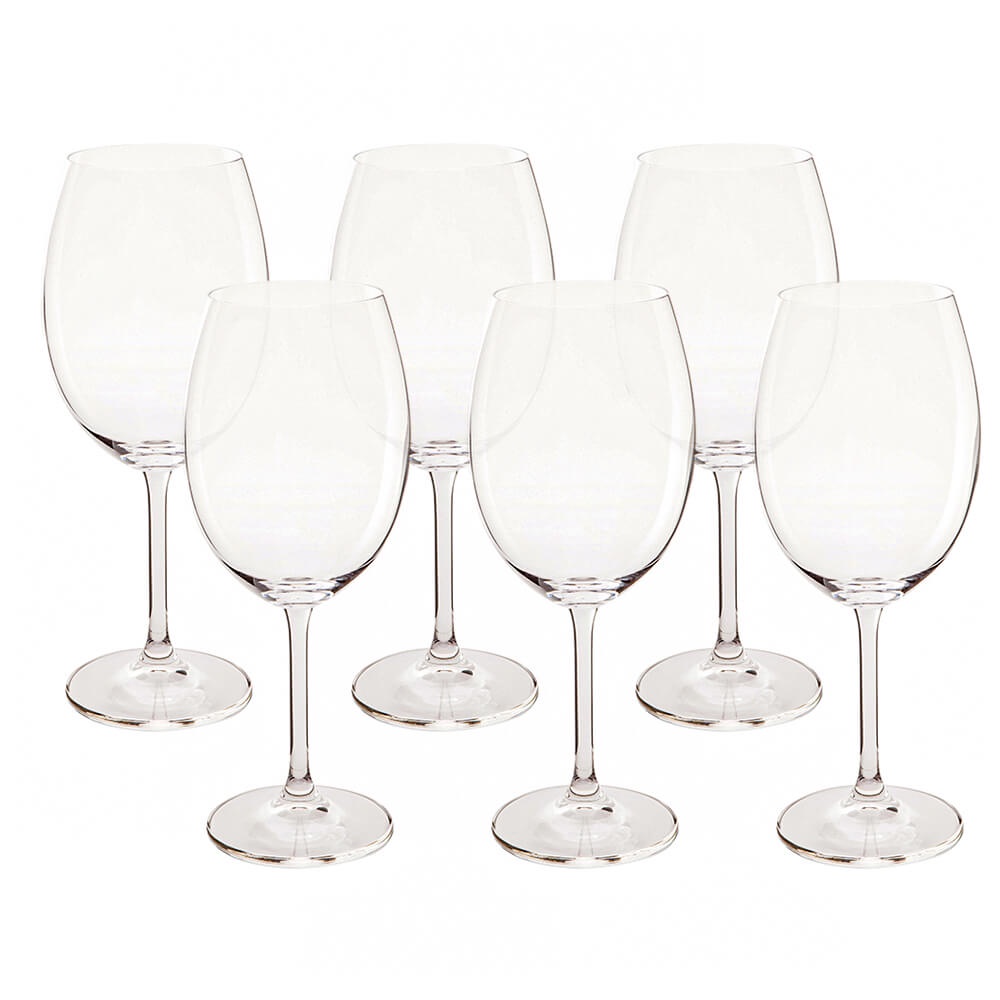 Jogo de Taças de Vinho Bohemia Cristal 6 peças 580ml 4S032/580 em Oferta na Shopee