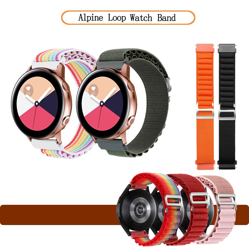 Alça Alpine Loop 20mm Pulseira De Nylon Para Samsung Galaxy Watch Active 2 40mm 44mm/Watch4/Watch5 Pro Bracelet