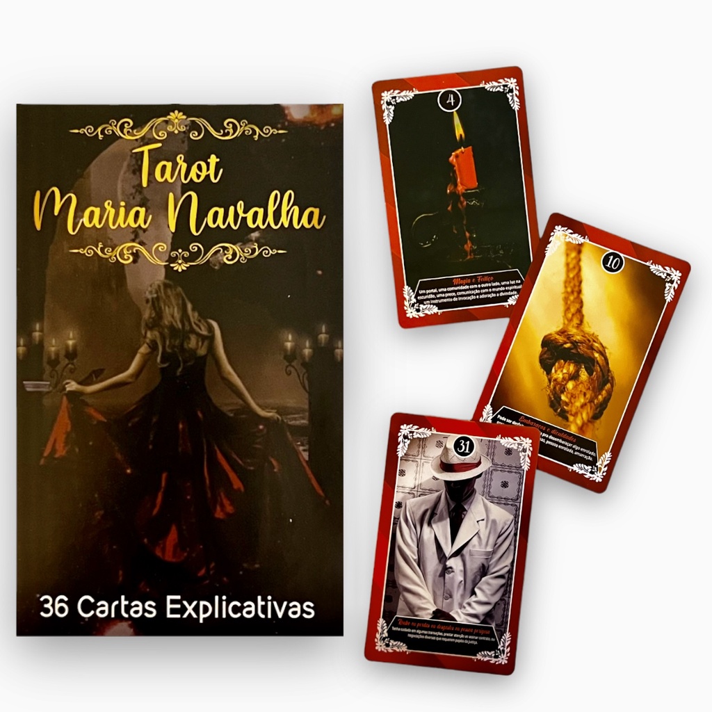 Tarot Baralho Pomba Gira Maria Navalha Para Iniciantes 36 Cartas C/ Significados em Oferta na Shopee