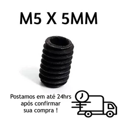 Parafuso Allen Sem Cabeça M5 X 5mm Côncava Oxidado Preto