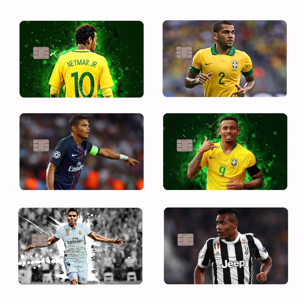 Película Adesivo Cartão Copa Seleção Brasileira Brasil Neymar Casemiro Alex Sandro Thiago Silva Top