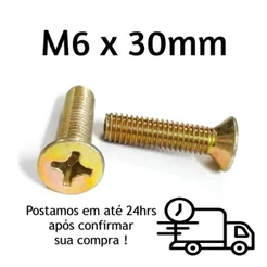 Parafuso Chato Phillips M6 X 30mm Bicromatizado