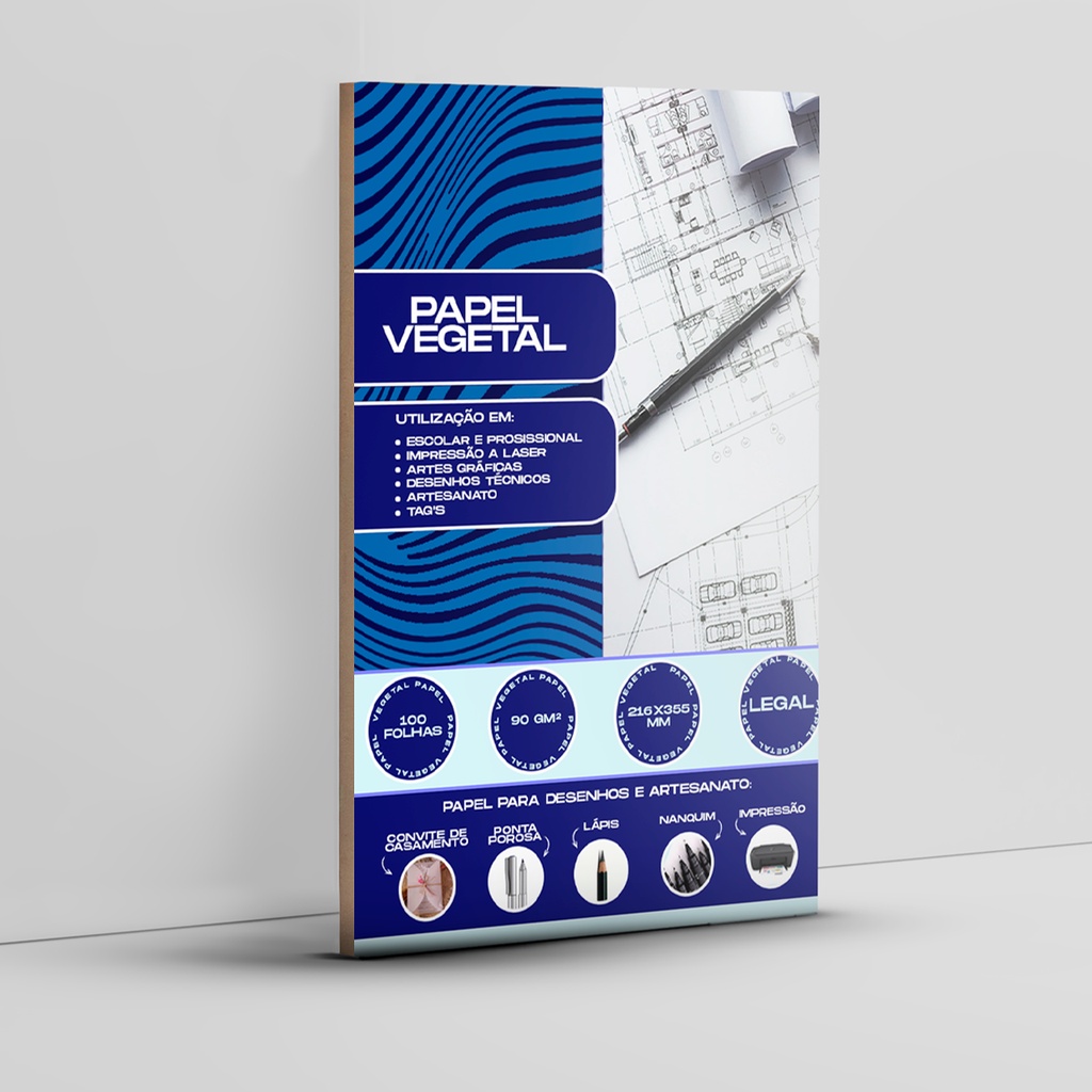 Papel Vegetal Legal 90/95 grs 216x355 - 100 Folhas em Oferta na Shopee