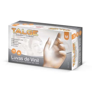 Luva Descartável de Vinil Sem Pó Cx c/100 Unidades