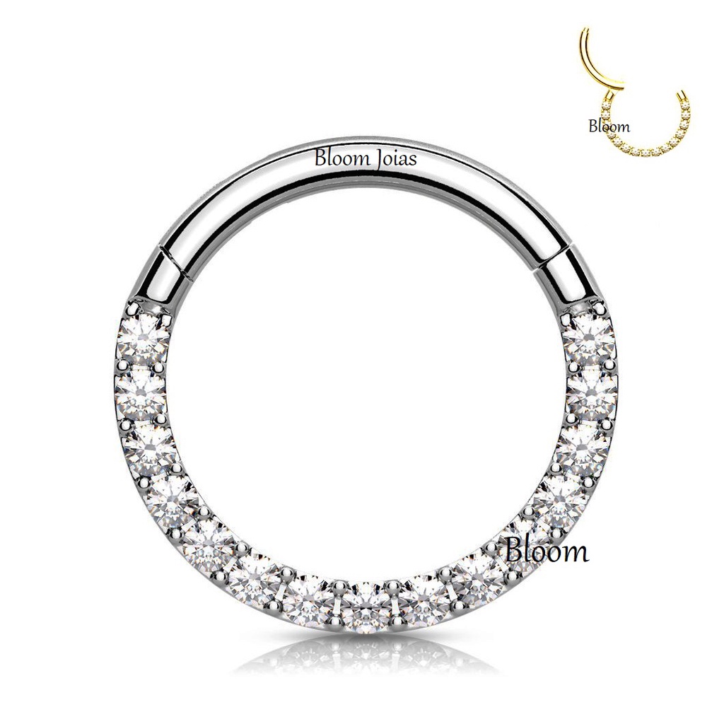 Piercing Argola Articulada Clicker Titânio com Zircônias Daith Septo em Oferta na Shopee