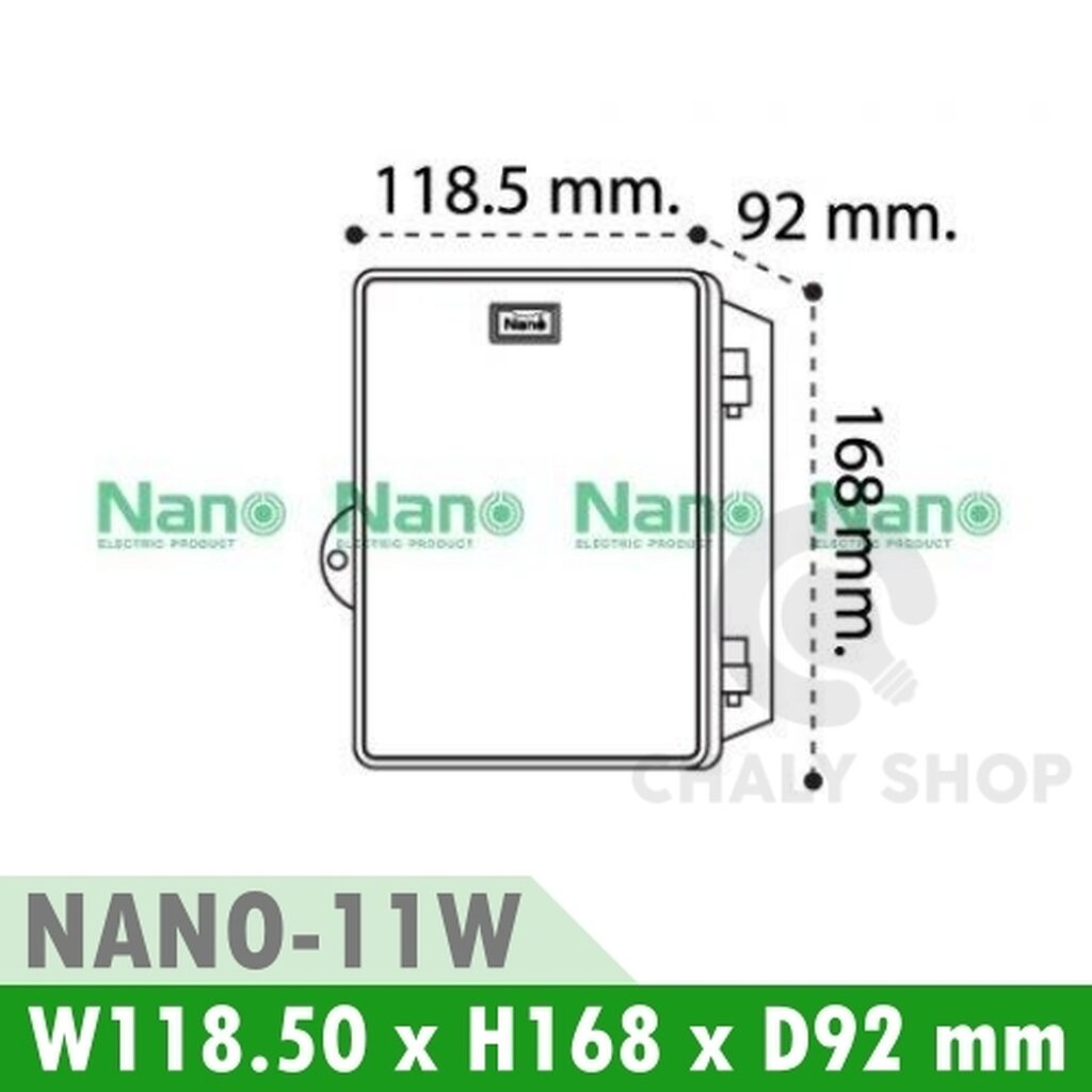 รูปสินค้า NANO Electric® NANO-11W ตู้กันน้ำพลาสติก ฝาทึบ ขนาด 4.5x6.5x3.5 นิ้ว (118.5 x 168 x 92 mm) สีขาว