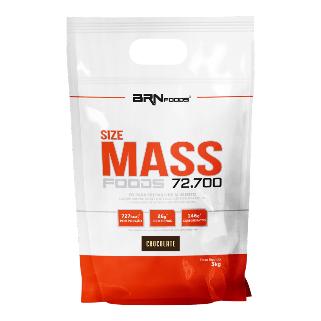 Size Mass Foods 72.700 3kg - Hipercalórico - Massa - BRNFOODS