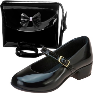 Sapatilha Feminina Infantil Salto Saltinho Festa e Bolsa Social Juvenil Bolsinha em Oferta na Shopee